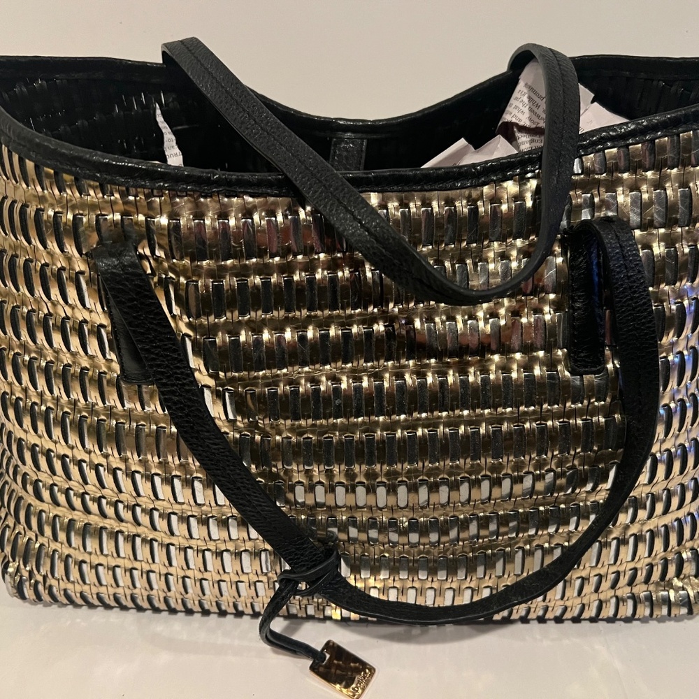 BOTKIER- Woven Metallic Tote Bag